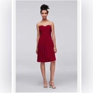 David’s Bridal Maroon Bridesmaids Dress